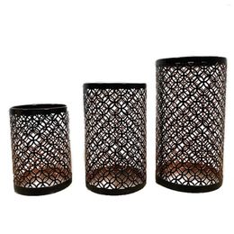 Candle Holders 3pcs Metal Hollow Out Holder Articles Candlestick Hanging Lantern Home Decor Gifts