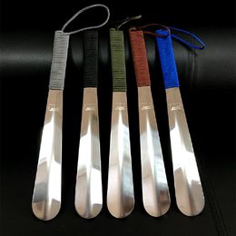 Shoe Parts Accessories Jron Brand 38 cm Durable Stainless Steel Easy Handle Horn Spoon Metal Shoehorn Lifter Tool 230807