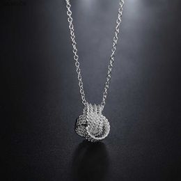 925 Sterling Silver Charm Weave Ball Pendant Necklace For Women Luxury Fashion Party Wedding Accessories Jewellery Christmas Gifts L230704