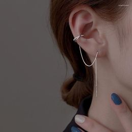 Backs Earrings INS Tassel Ear Integrated For Women Clip Thread Students 2023 Trend High-end Niche Design Bone