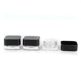 Cube Container 5ml Dab Jar Square Glass Jars Food Grade For Concentrate Wax Childproof airtight Lid DHL Free JL1813