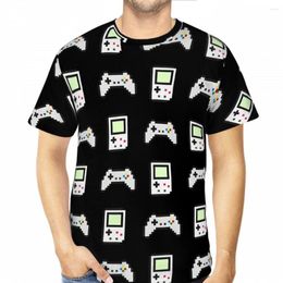 Men's T Shirts Retro Pixel Art Drawing Summer Mens Game Controller 3D Printed Breathable Polyester Tops Quick-drying Short Sleeve