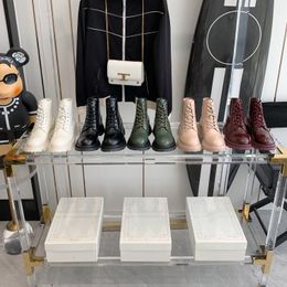 Designer G höchste Version Martin 2023 Neues dickes Sohle echtes Leder Britisch -Stil Matsutake Kurzstiefel Schnürung