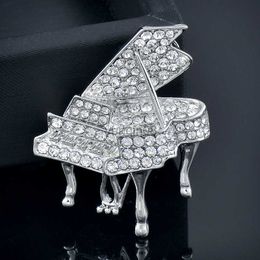 Pins Brooches LEEKER Trend Rose Flower Piano Wings Brooch For Women Blue Green Pink Cubic Zircon Pin Jewellery 2022 accessories boho 004 LK6 HKD230807