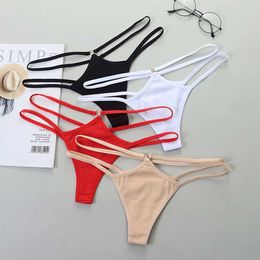 Thin Strap Hollow Panties Women Sexy G-String Soft Lingerie Low Rise Thong Breathable Female Underwear Solid Colour Briefs M-XXL L230626