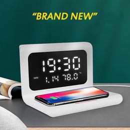 Cell Phone Mounts Holders 3 in 1 Multi function 10W Phone Wireless Charger LED Desktop Clock Charging Calendar Chargers For 230804