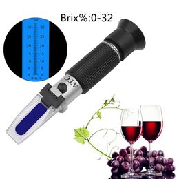 Refractometers Auto Refractometer Sugar Concentration ATC Sweetness Tester Fruit Sugar Metre for Homebrew Honey Vegetables Range Brix 032% 230804