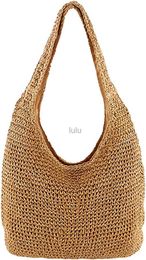 CHIC DIARY Womens Handwoven Straw Shoulder Bag Large Summer Beach Handles Handbag Tote with Zipper HKD230807