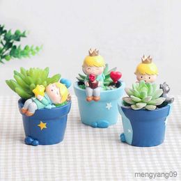 Planters Pots Kartun Pangeran Kecil Resin Pot Bunga Atas Pot Sukulen Tanaman Pot Bunga Grosir R230807