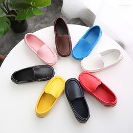 Athletic Shoes Candy Colours Sizes 21-36 Children PU Leather Casual Styles Boys Girls Soft Comfortable Loafers Slip On Kids