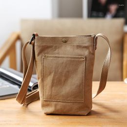 Evening Bags Fashion Canvas Ladies Mini Phone Bag Outdoor Casual Bucket Weekend Daily Light Small Shoulder Crossbody For Women