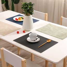 Table Mats Nordic Style PU Leather Placemat Non-slip Insulation Pad Waterproof Western Placemats Pads Tableware