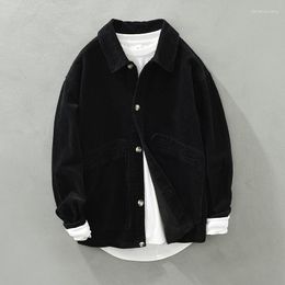 Men's Jackets 2023 Spring Vintage Cotton Casual Corduroy Men Jacket Thick Loose And Simple All Match Comfortable Coats
