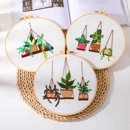 Chinese Products DIY Hand Embroidery Art Starter Including Embroidery Fabric With Plants Pattern Embroidery Colourful Threads Tools