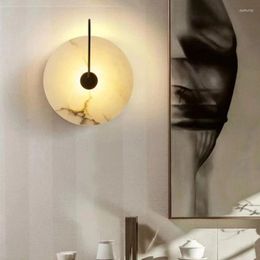Wall Lamps Nordic Living Room Marble Lamp LED Light Modern Minimalist Aisle Corridor Background Bedroom Bedside Study