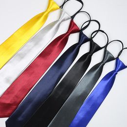 Bow Ties Blue Wine Solid Polyester Lazy Zipper Tie For Man Business Casual Daily Wear Versatile Necktie Accessories