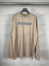 xinxinbuy Men designer Tee t shirt 23ss Paris destroyed Letter Printing short sleeve cotton women BROWN black XS-L