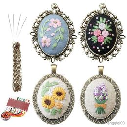 Chinese Products Pastoral Embroidery Pendant Kits With Needle Thread For Diy Art Crafts Earrings Bracelets Anklets Keychain Use R230807