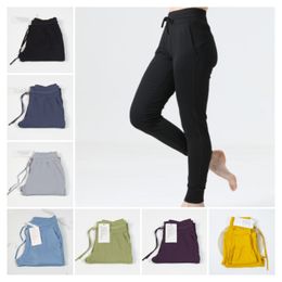 High Waist Loose Elasticity Casual Fitness Yoga Pants With Pockets Outdoor Drawstring Breathable Jogging Sports Pants lu-168