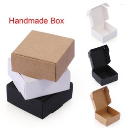 Gift Wrap 10PCS Kraft Paper Packing Boxes Small Square Handmade Pack Wrapping Party Supplies
