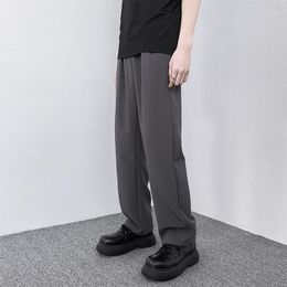 Men's Pants Summer Thin Baggy Casual Korean Fashion Wide Leg Drape Trousers Male Elastic Waist Khaki Grey White Black