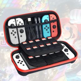 Carry Case For Nintendo Switch & New Switch OLED Console - Black Protective Hard Portable Travel Carry Case Shell Pouch With Pockets For Accessories & Games