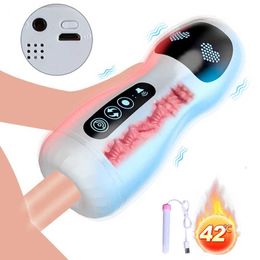 Massager Automatic Male Masturbator Cup for Men Masturbation Penis Massage Realistic Vagina Pusssy Blowjob Machine Adult