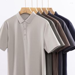 Men's Polos Men Short Sleeve Polo Shirt Summer Thin Top Boys Casual Half Stretch Breathable Loose Tee Tops Plus Size 3xl 4xl