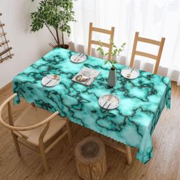 Table Cloth Turquoise Marble Rectangular Tablecloth Waterproof Geometric Abstract Pattern Covers