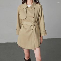 Women's Trench Coats Spring Autumn Casual Khaki Short Fashionable Coat Windbreaker Women