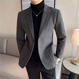 Men's Suits Boutique Fashion Business Suit Jacket Leisure Pure Colour Gentleman's Wedding Presided Over Work Blazers Brand Clothing 4XL