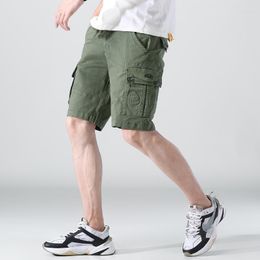 Men's Shorts Pure Cotton Summer Mens Cargo Boys Casual Pocket Streetwear Plus Size Male Long Bermuda Camouflage Z114