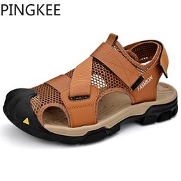 Sandals PINGKEE Water Aqua Webbing Strapping System Mesh Lining Easy Hook Loop Strap Clre Man Summer Cushion Hiking 230807