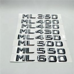 Auto Sticker For Mercedes Benz W166 W164 ML55 ML63 ML250 ML280 ML300 ML320 ML350 Rear Tail Logo Letters Decal Badge Emblem298s