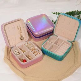 Jewellery Pouches Small Travel Leathers Box Single Layer Storage Zipper Holder For Rings Earrings Necklaces Display T8DE