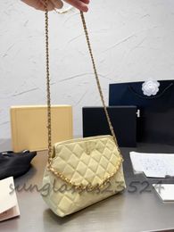 2023 Top quality designer Shoulder bag chain strap handbag Plaid purses Double letter solid buckle Sheepskin caviar pattern Womens luxury Evening Bags totes