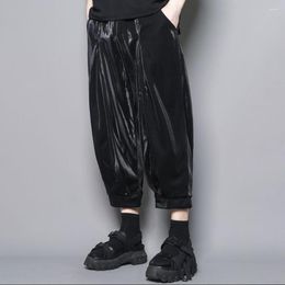 Men's Pants Summer Niche Design Original Glossy Wide-leg Men Dark Yamamoto Style Harem Cropped Neutral Bloomers Y3 Clothes