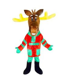 Reindeer Moose Elk Mascot Costume Top Cartoon Anime theme character Carnival Unisex Adults Size Christmas Birthday Party Outdoor Outfit Suit