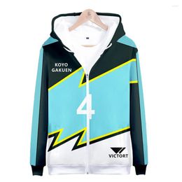 Men's Hoodies 3D Anime Futsal Boys!!! Zipper Men Women Sweatshirts Fashion Autumn Unisex Tops Boys Girls Coat Casual Cosplay Outfit