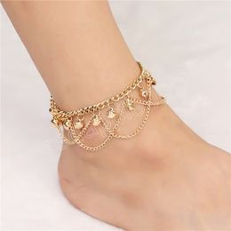 Bohemia Women's Wave Tassel Bell Anklet Handmade Charm Ankle Bracelet Beach Trendy Jewelry Accessories