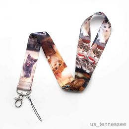 Cell Straps Charms Cute Cat Lanyard Neck Strap for key Card Cellphone Straps Badge Holder Hanging Rope Neckband Accessories R230807