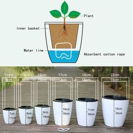 Planters Pots Buah Diri Penyiraman Pot Bunga Malas Pot Bunga Imitasi Porselen Plastik Diri Penyiraman Pot Tanaman R230807