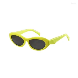 Sunglasses 2023 Women's Fashion Acetate Luxury Glasses PR26 Vintage Yellow Cat's Eye Cool Designer Outdoor Sun Shading Driving