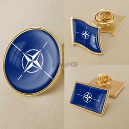 Pins Brooches North Atlantic Treaty Organization NATO Flag Brooch Badges Lapel Pins HKD230807