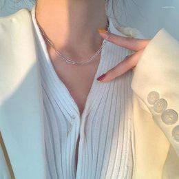 Chains 925 Sterling Silver Hiphop Necklace Fashion Simple Geometric Handmade Clavicle Chain Party Jewellery Gifts For Women