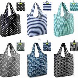 BeeGreen Shopping Bags Reusable Grocery Tote 6 Pack XLarge 50LBS Ripstop Geometric Fashion Recycling with Pouch Bulk Machine Washable Nylon Black Gra HKD230807