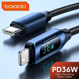 Toocki USB Cable For iPhone 14 13 12 11 Pro Max X Xr 8 7 Plus PD 36W Fast Charger Cable Data Wire Cord For iPad iPhone 13 mini