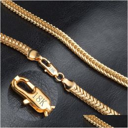 Bracelet Necklace Luxury 6Mm 18K Gold Plated Snake Rope Chains Bangle Bracelets For Women Men Fashion Jewelry Set Accessories Gift Dhtml