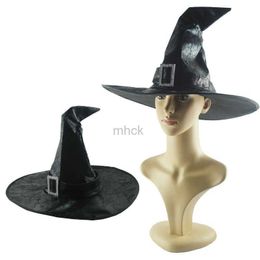 Party Hats Headwear Props Halloween Leather Witch Hat Wizard Caps Halloween Party Adult Kids Cosplay Costume Accessories HKD230807