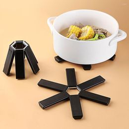 Table Mats Creative Black Foldable Anti-Slip Heat Resistant Placemat Pan Pad Mat Cushion Kitchen Accessory